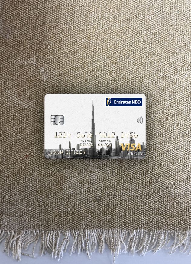 Download UAE Dubai Emirates NBD bank visa classic photolook front Photoshop template